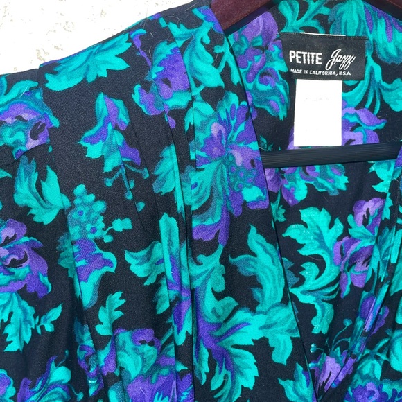 Vintage 80’s “Petite Jazz” Floral Wrap Dress - Picture 2 of 5